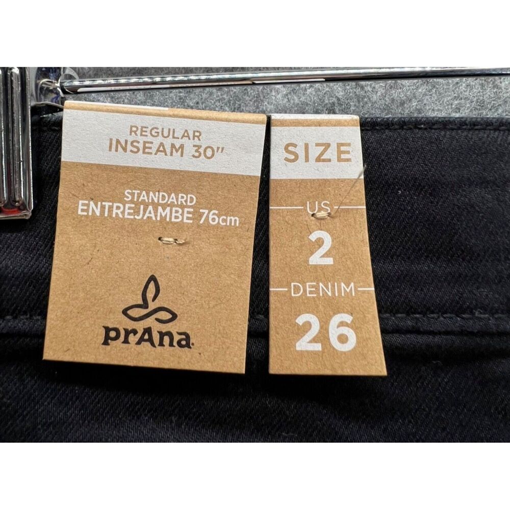 Prana Oday Jeans Womens 26 Black Out Skinny‎ Performance Stretch Denim Organic - Picture 13 of 14